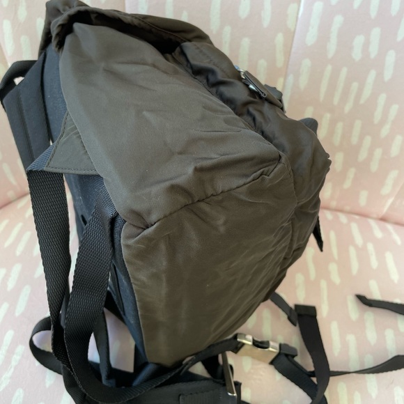 PRADA DOUBLE BUCKLE SMALL BACKPACK TESSUTO BLACK/DARK GREEN - Picture 3 of 12